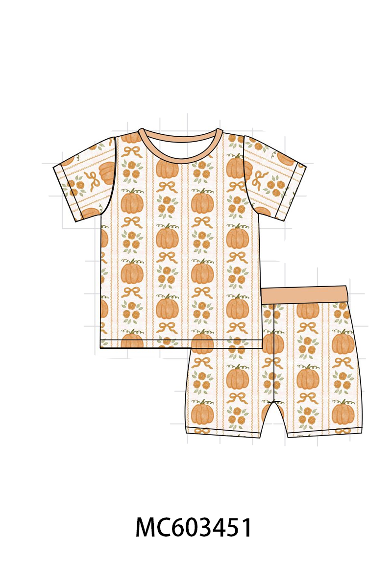 PO83 Pumpkin bow print bamboo collection