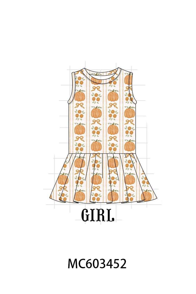 PO83 Pumpkin bow print bamboo collection