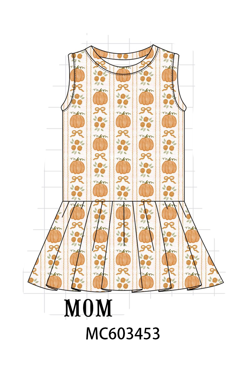 PO83 Pumpkin bow print bamboo collection