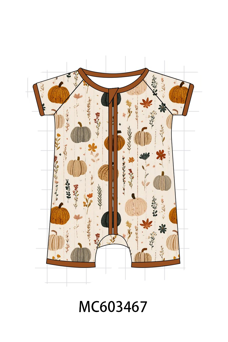 PO83 Pumpkin floral print bamboo collection