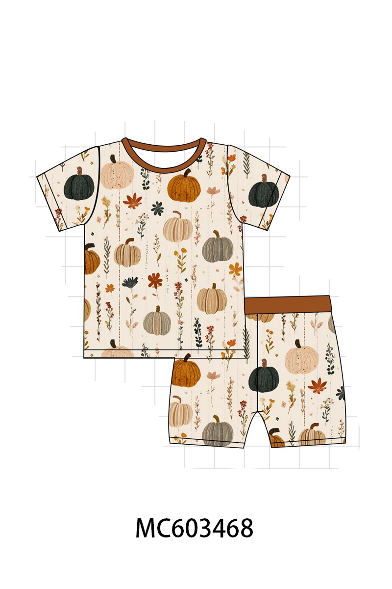 PO83 Pumpkin floral print bamboo collection