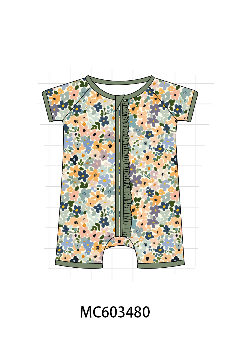 PO83 Green floral print bamboo collection