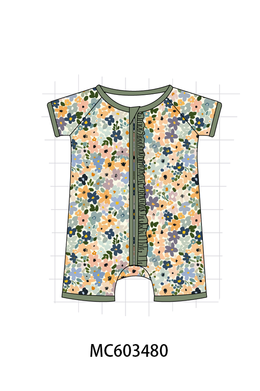 PO83 Green floral print bamboo collection