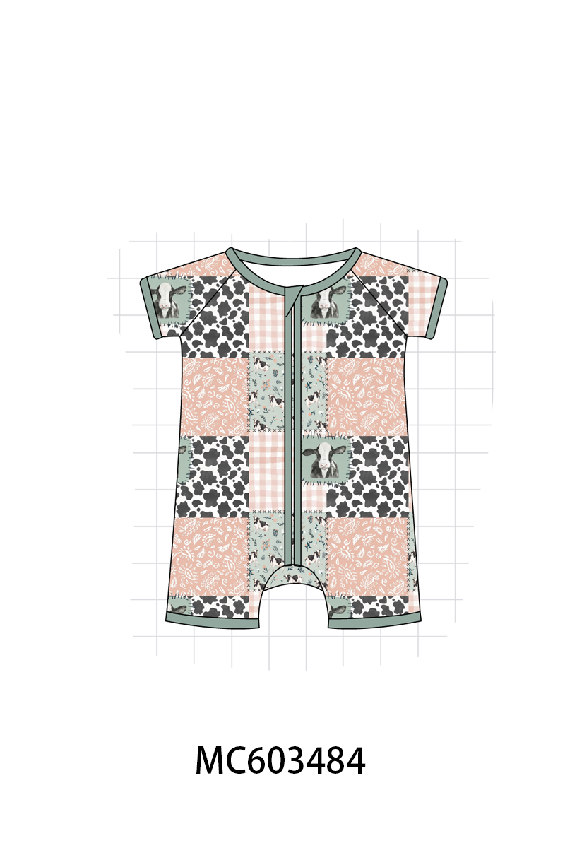 PO83 Sage cow leopard checkered bamboo collection