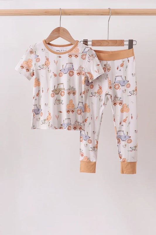 Khaki Farm bamboo Pajama Set