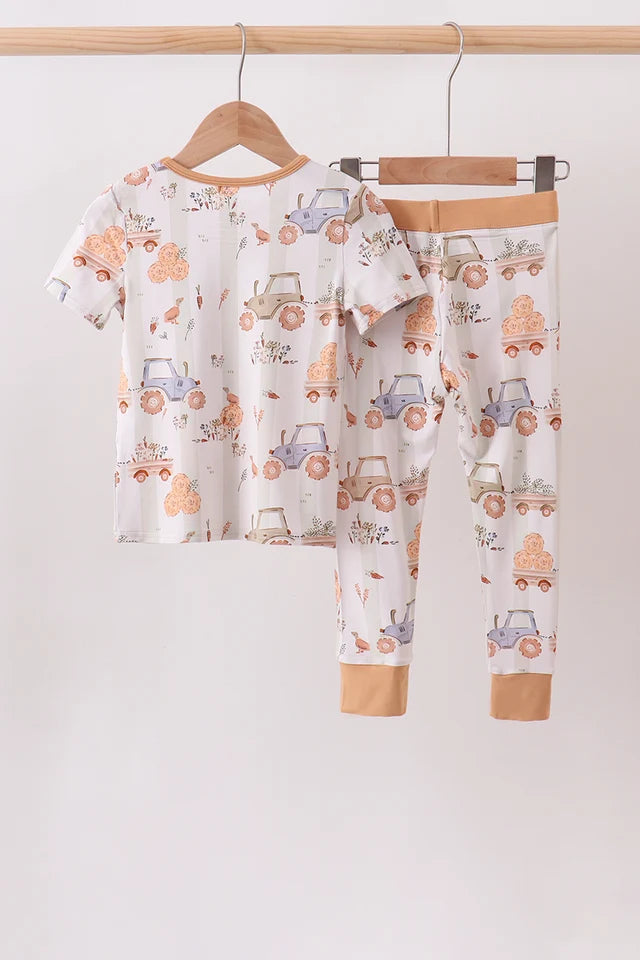 Khaki Farm bamboo Pajama Set