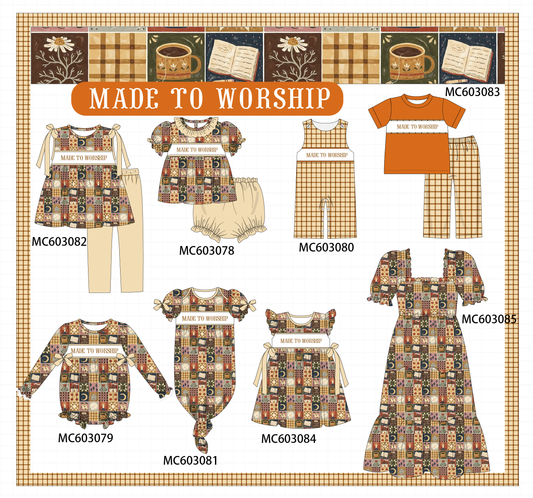PO83 Made to worship embroidery checkered collection