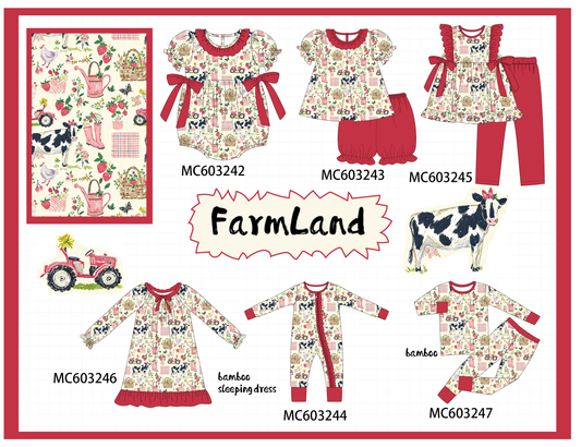 PO83 Maroon farmland print collection