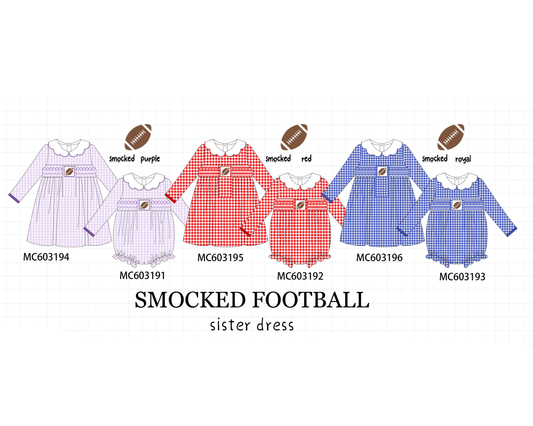 PO83 Multicolored football smocked gingham collection 1