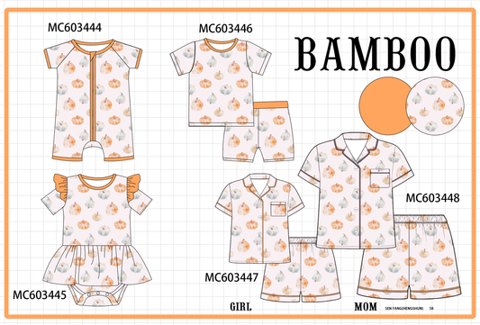 PO83 Orange pumpkin print bamboo collection