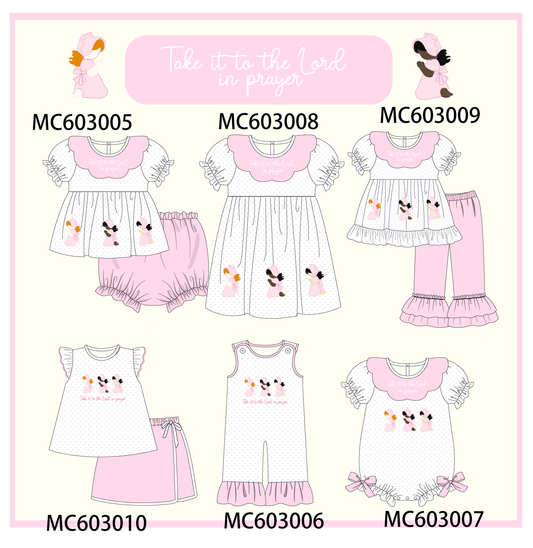PO83 Pink Take it to the Lord in prayer ruffle collection