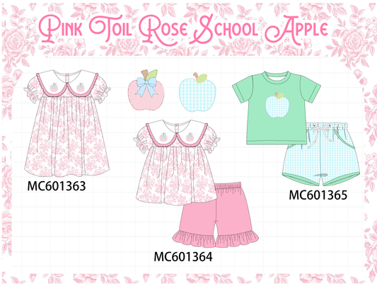 PO80 Pink back to school rose apple applique collection
