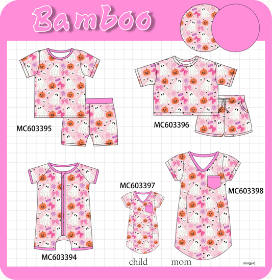 PO83 Pink halloween pumpkin ghost bamboo collection