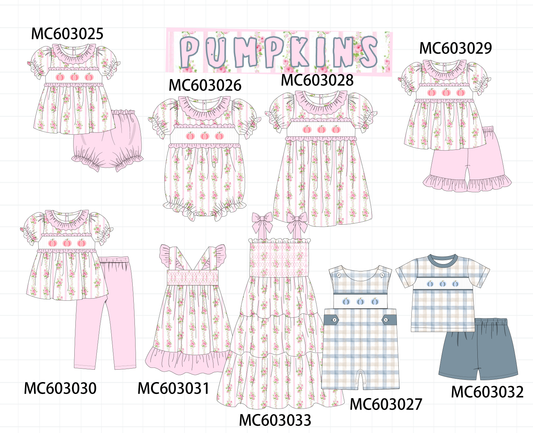 PO83 Pink pumpkin embroidery ruffle collection