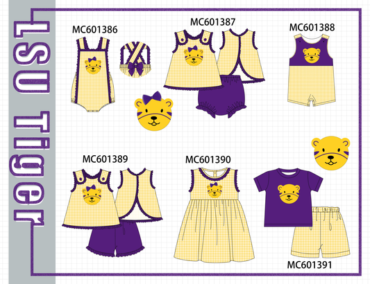 PO80 Purple LSU tiger applique ruffle collection