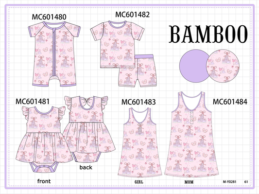 PO80 Purple castle print bamboo collection