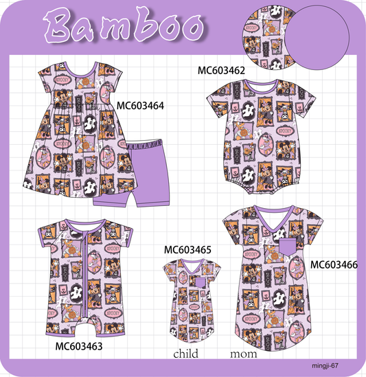 PO83 Purple character print bamboo collection