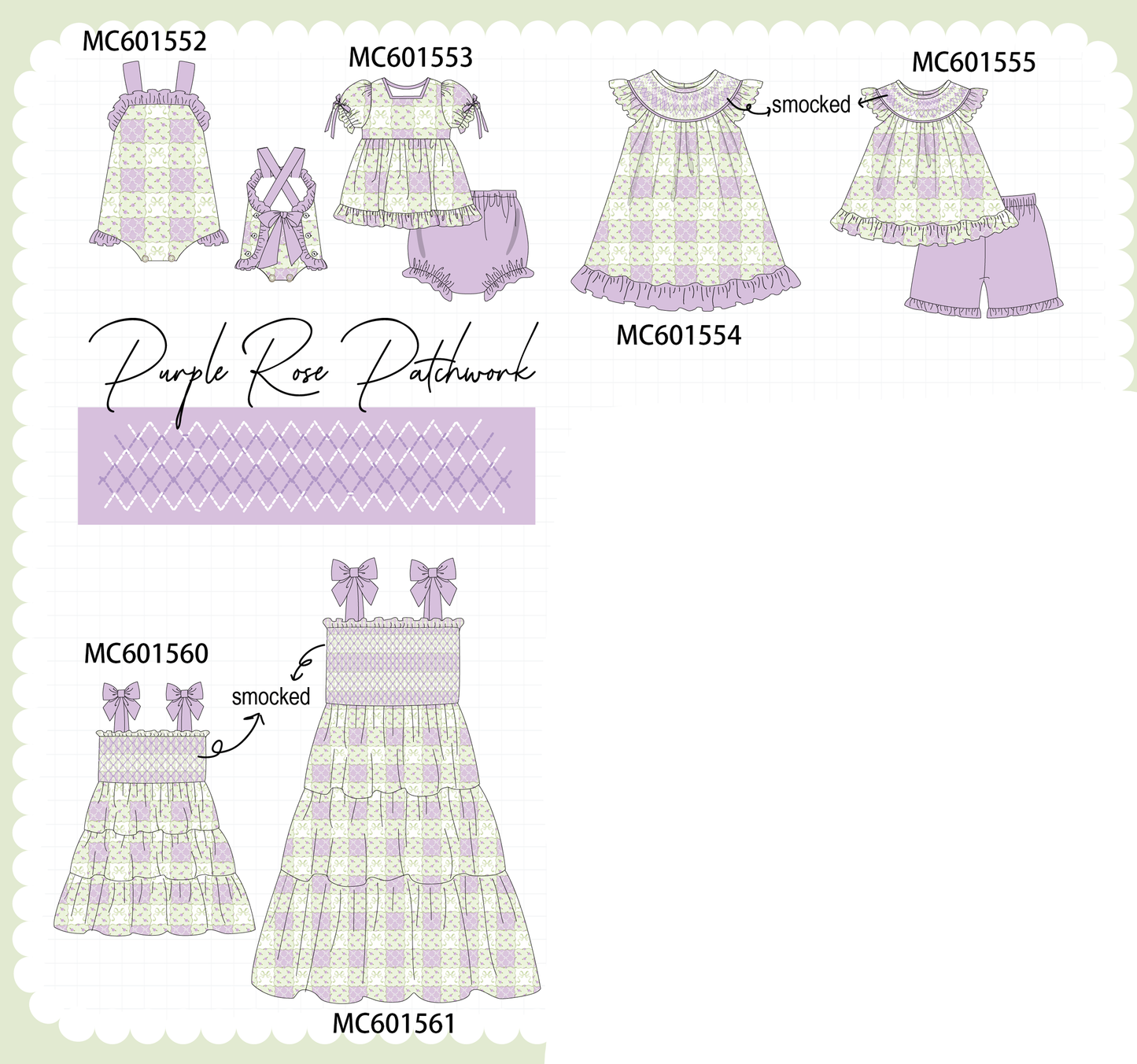 PO80 Purple checkered ruffle smocked collection 1