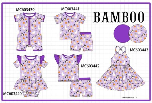 PO83 Purple halloween goose print bamboo collection