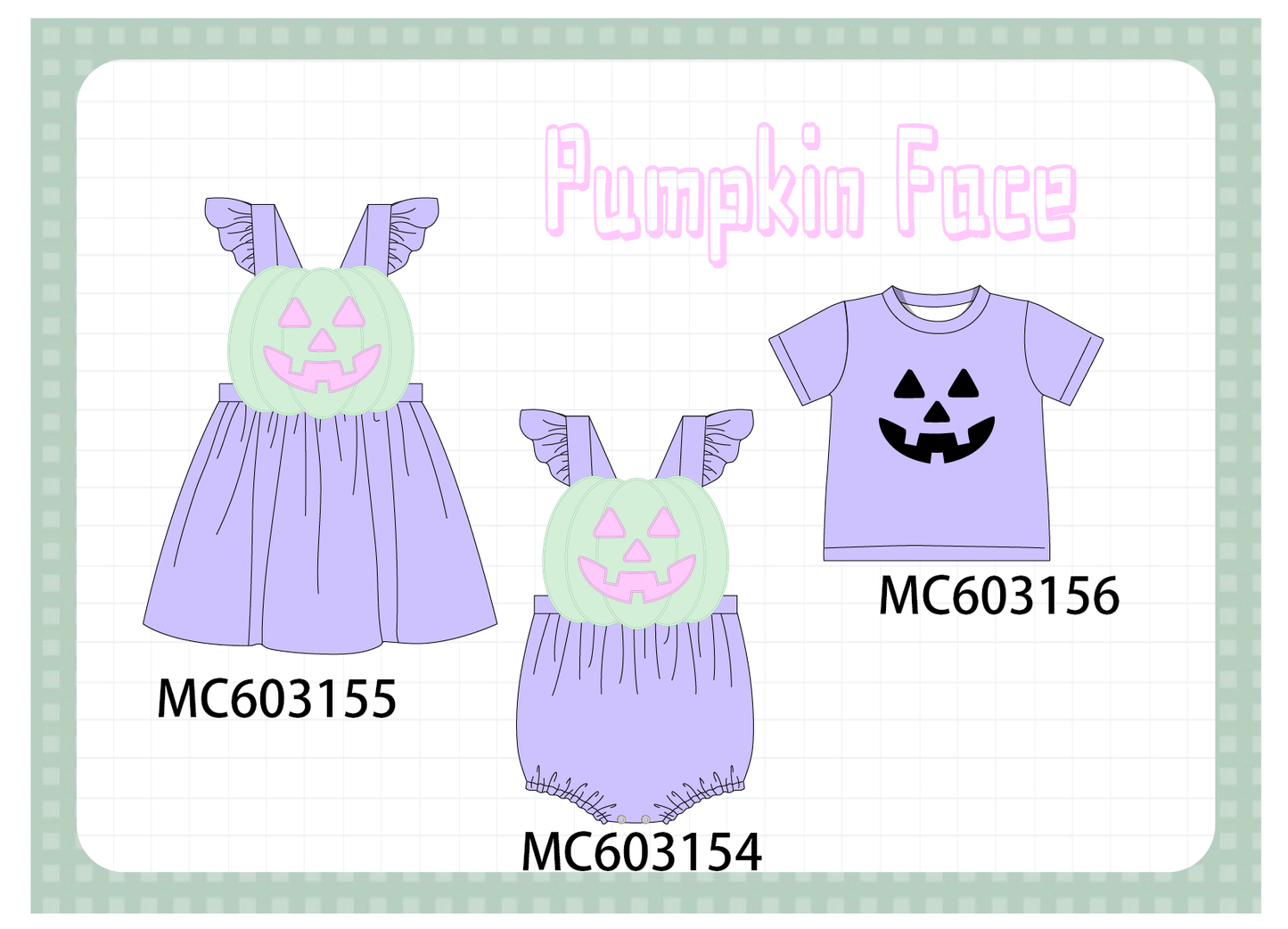 PO83 Purple halloween pumpkin ghost applique collection