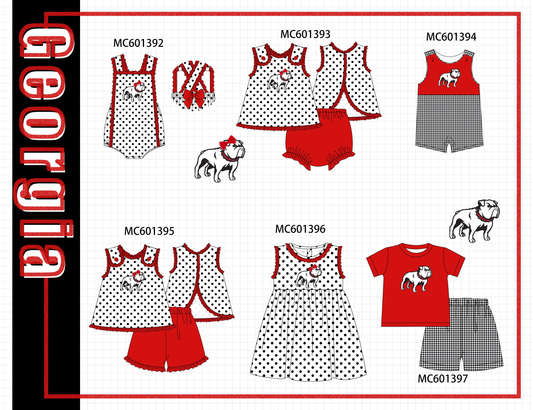 PO80 Red Georgia bulldog appique collection