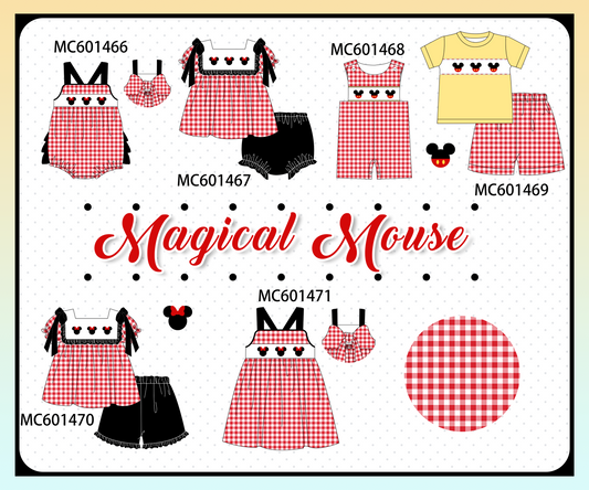 PO80 Red character embroidery gingham collection