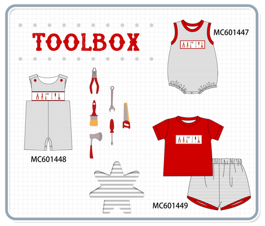 PO80 Red toolbox embroidery stripe collection