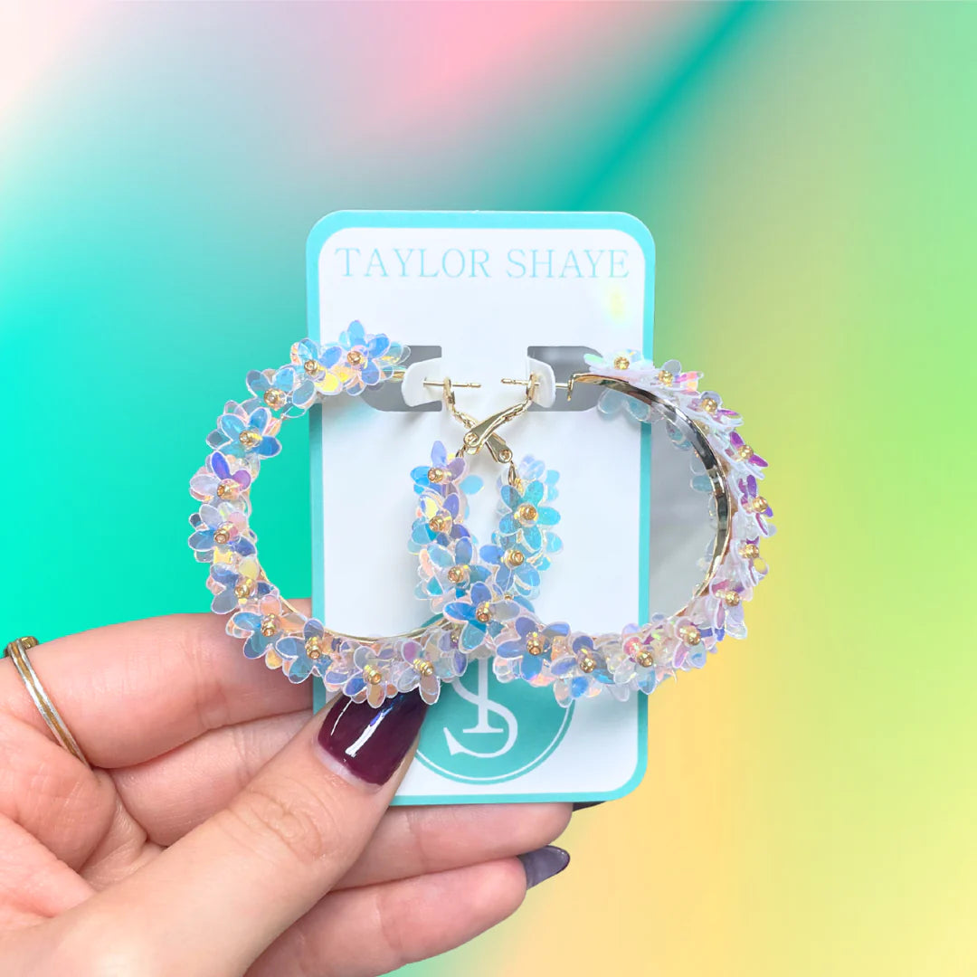 Lily Flower Hoops (Iridescent)