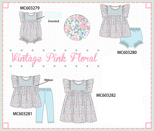 PO83 Vintage floral print smocked collection