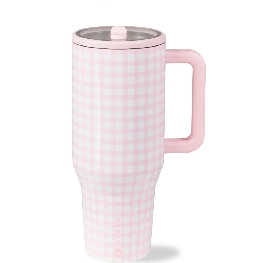 Pink Gingham Traveler (32oz)