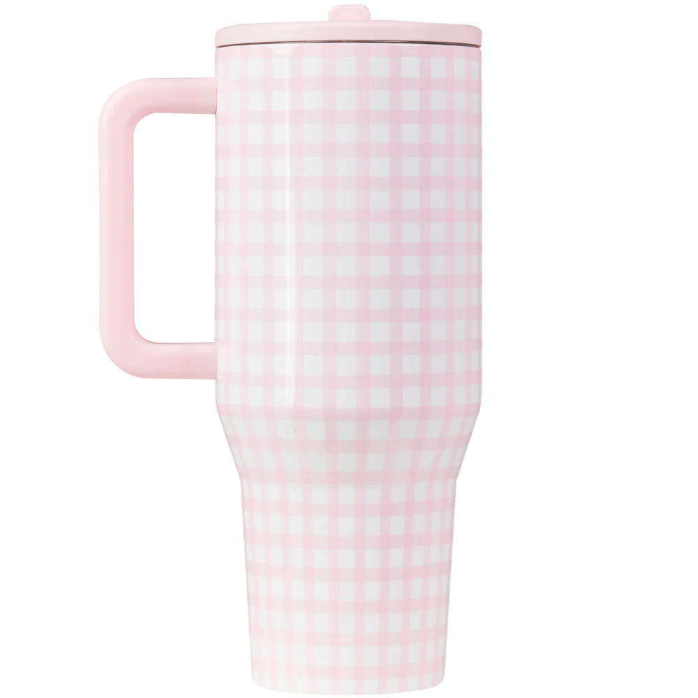 Pink Gingham Traveler (40oz)