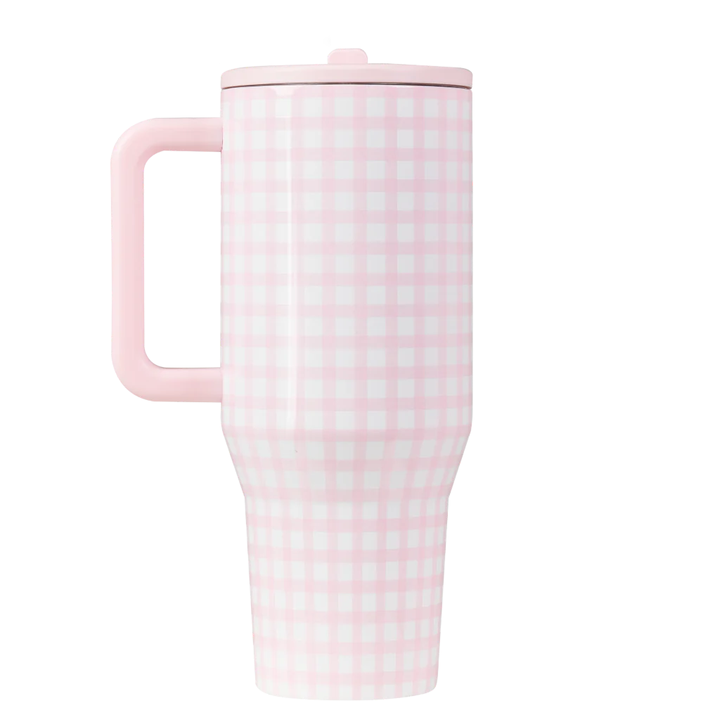Pink Gingham Traveler (32oz)