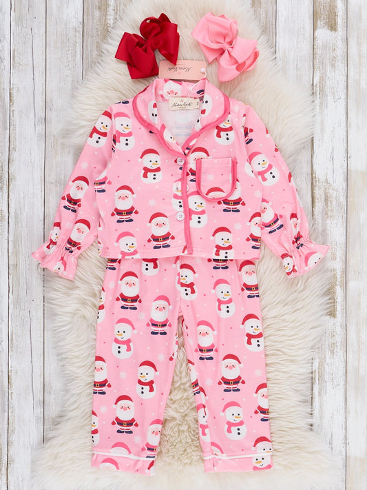 Santas & Snowmen Ruffle Pajamas