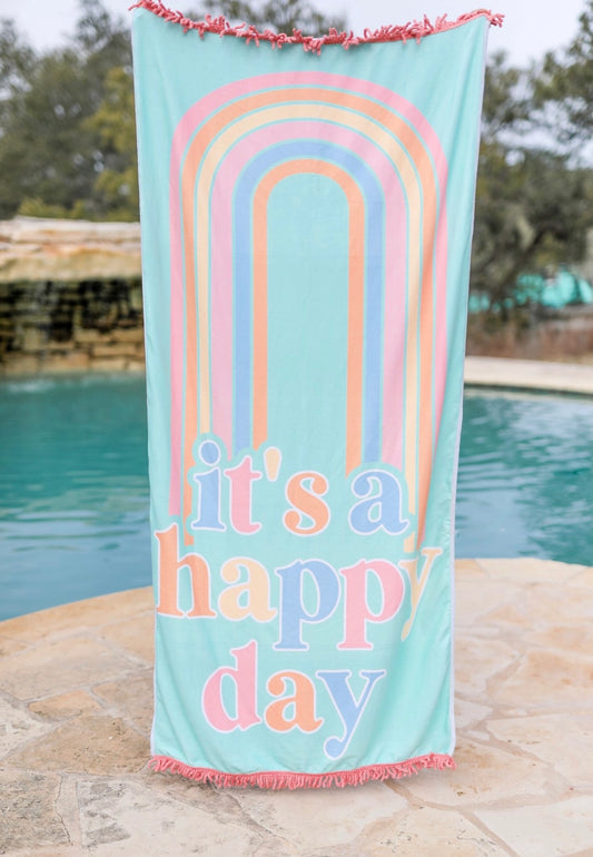 Towel - It's A Happy Day (Rainbow)