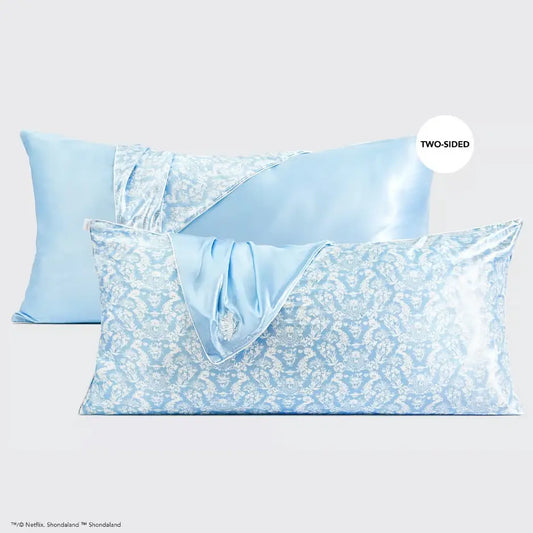 Kitsch X Bridgerton King Satin Pillowcase / Toile De Blue