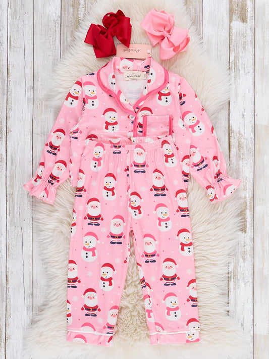 Santas & Snowmen Ruffle Pajamas