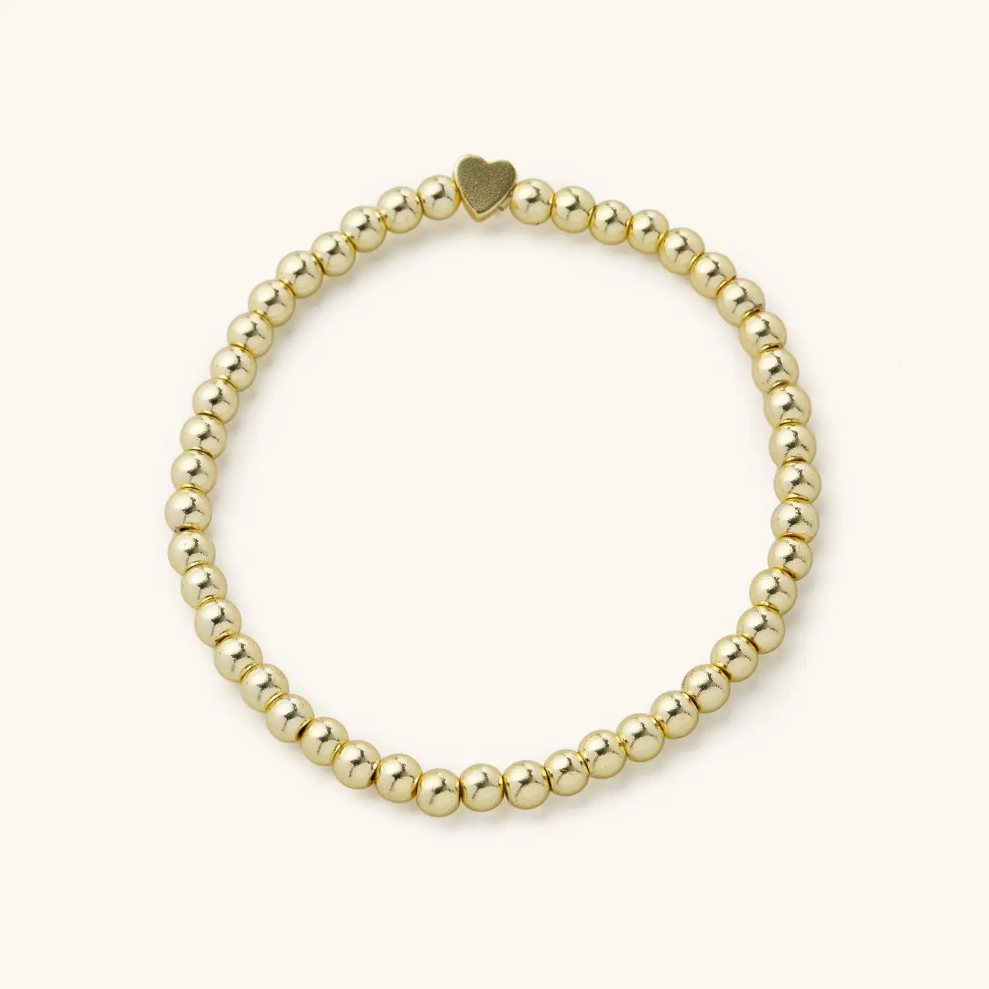 Gold Heart Beaded Ball Bracelet