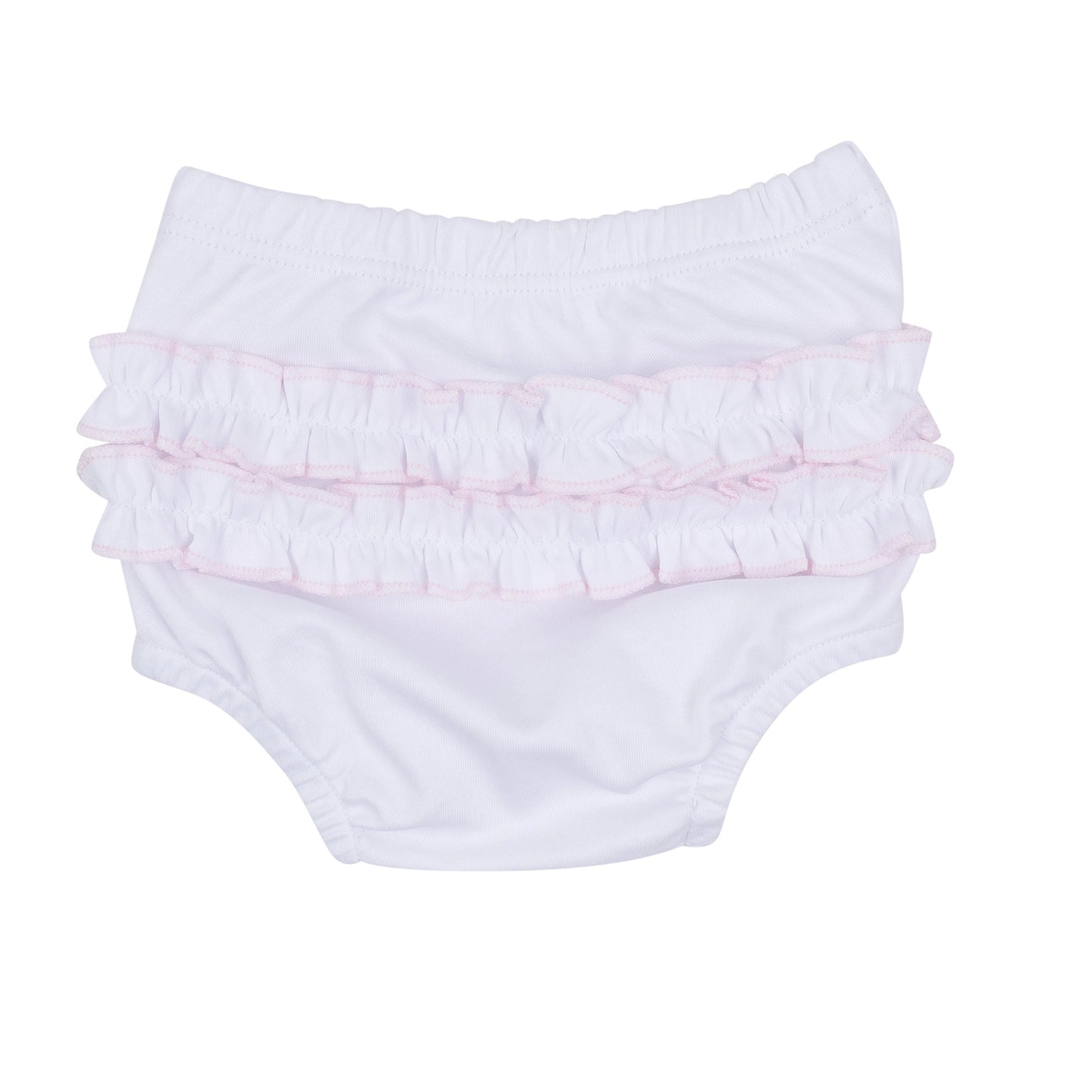 Solid Essentials Ruffle Diaper Cover Set - White Pink