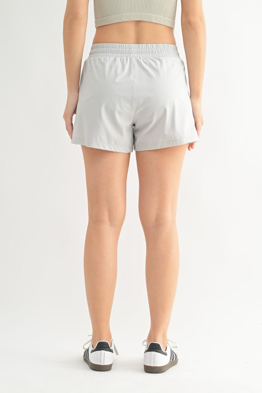 Athleisure Shorts with Drawstring (Pale Grey)