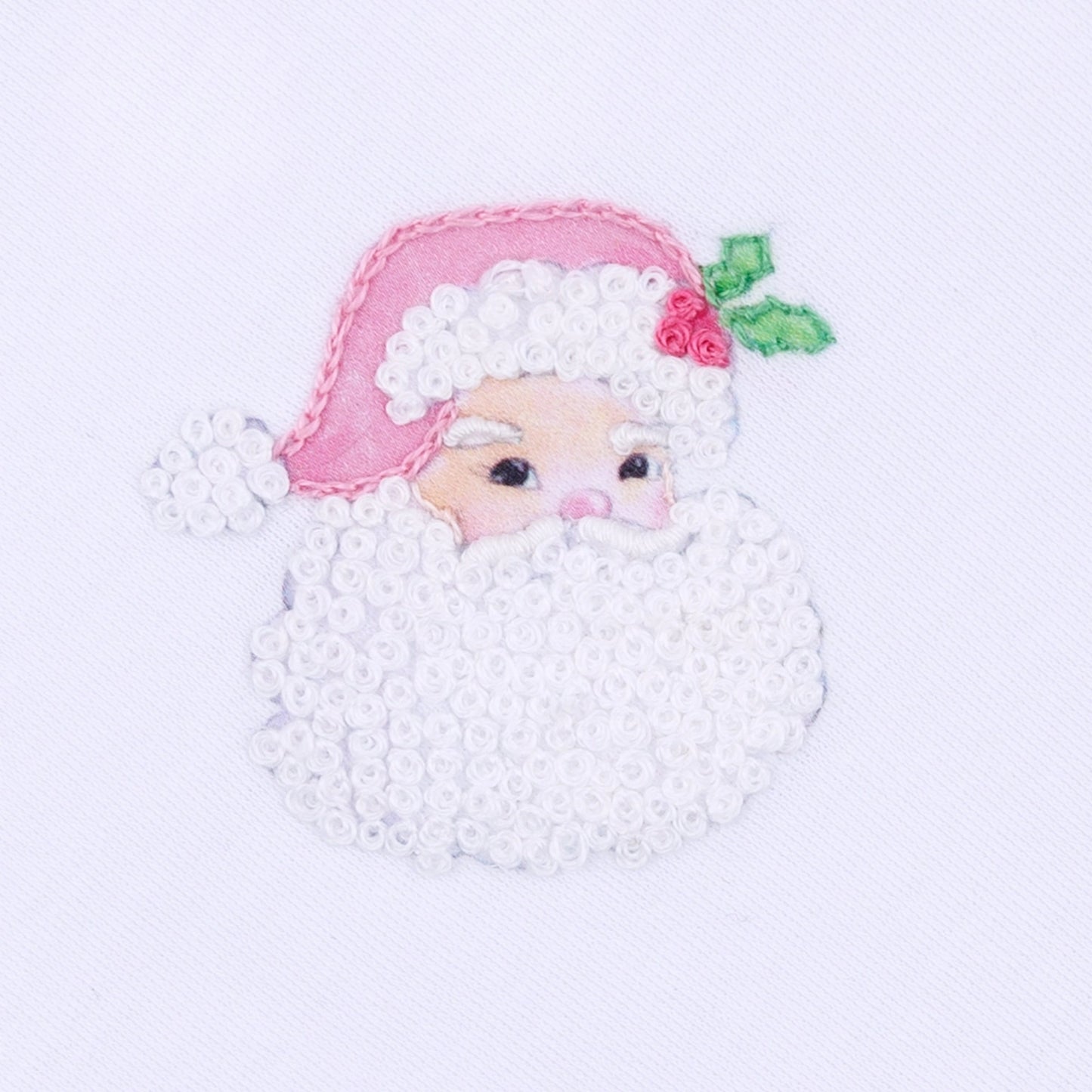 Santa Baby Embroidered Gathered Gown - Pink