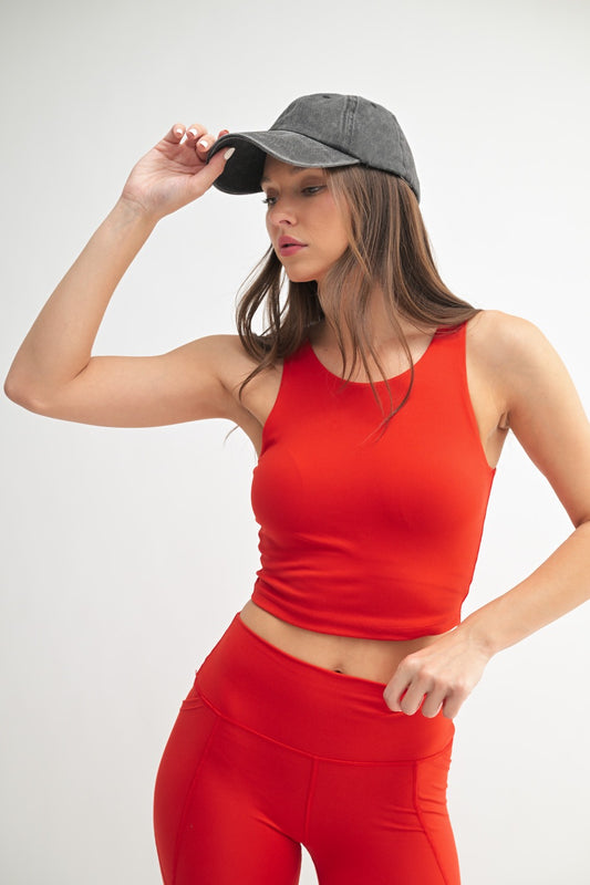 Venice Cloud Light Scoop Active Tank (Cherry) (built in bra)
