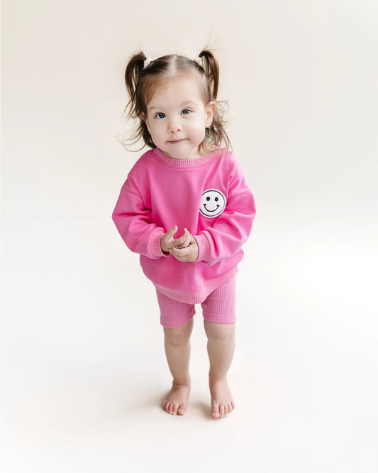 Baby & Kids Biker Shorts Set | Pink *sold as set