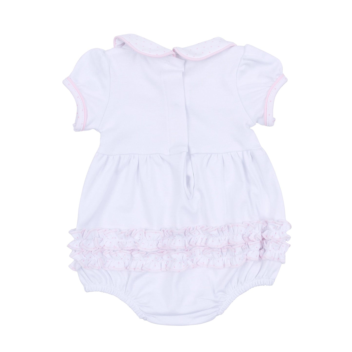 Frosted Wonderland Collared Ruffle Short Sleeve Bubble - Pink