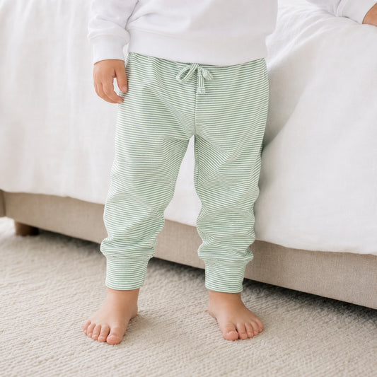 Joggers - Green & White Stripe