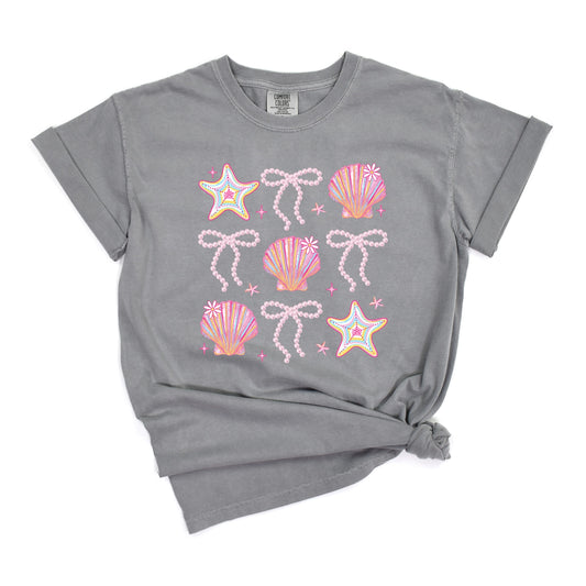 Beach Pearls | Girls Summer Tee (Gray)