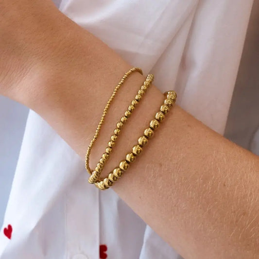 Waterproof Gold Ball Bracelets - Medium