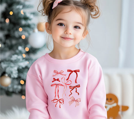 Holiday Bows | Girls Holiday Sweatshirt