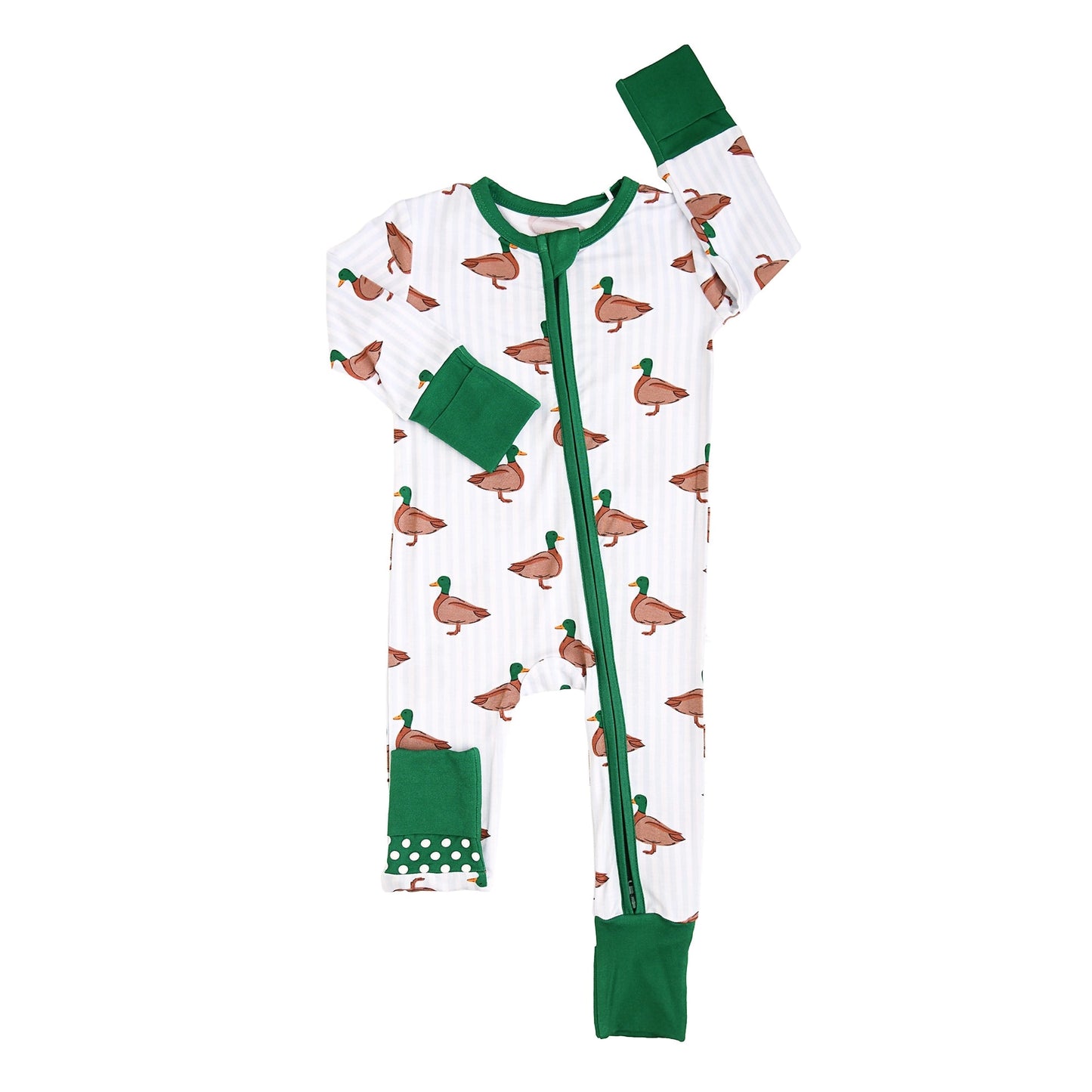 Landon Zip Duck Bamboo One Piece Baby Outfit