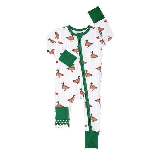 Landon Zip Duck Bamboo One Piece Baby Outfit