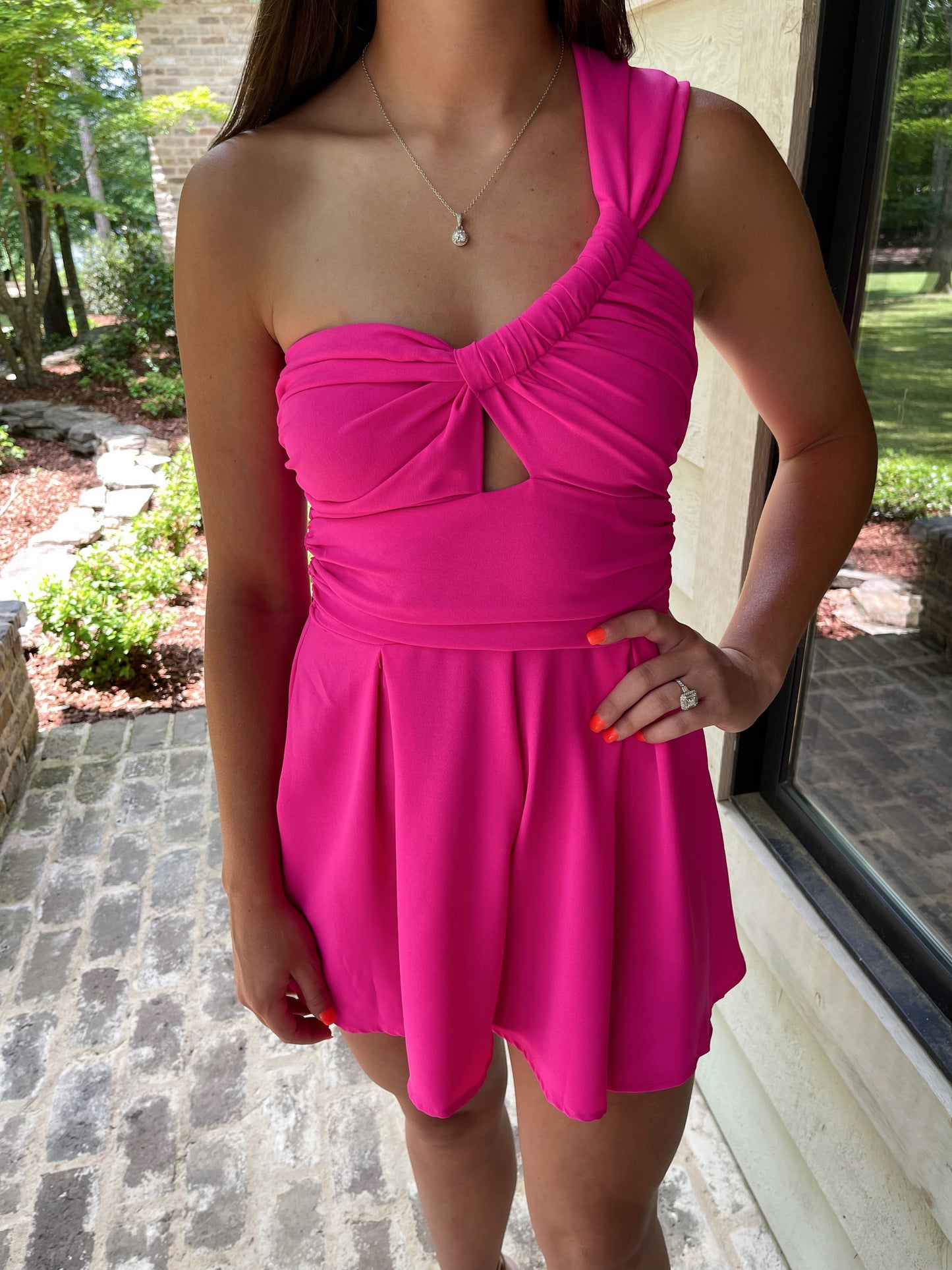 Think Sunny One Shoulder Romper